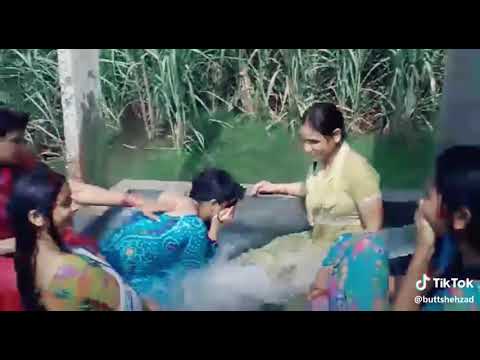 Hot village girls swiming