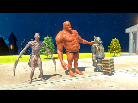 HILL GIANT WITH GHOR HAMMER & SABER GHOUL VS BOSS & MINIBOSS - Animal Revolt Battle Simulator