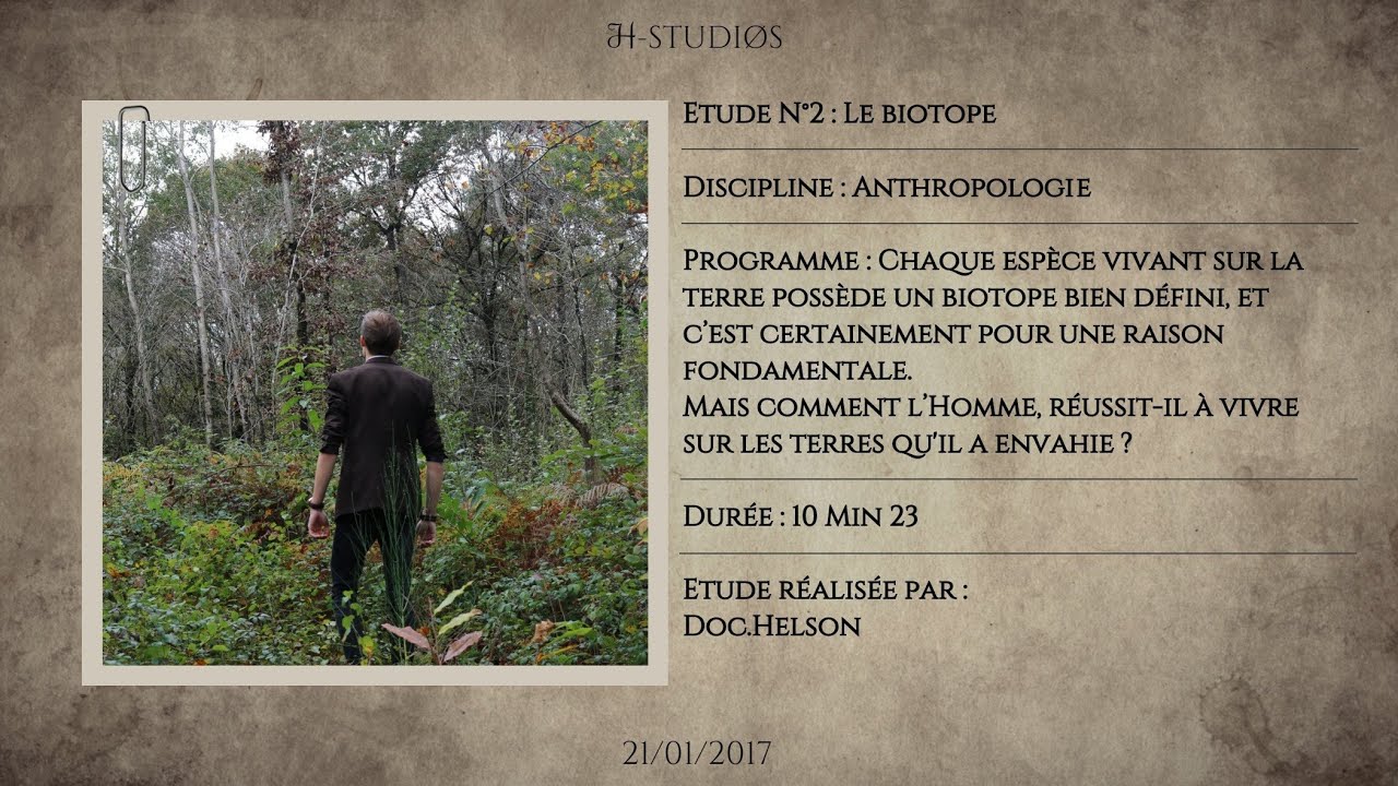 LE BIOTOPE - Où devons-nous vivre ?