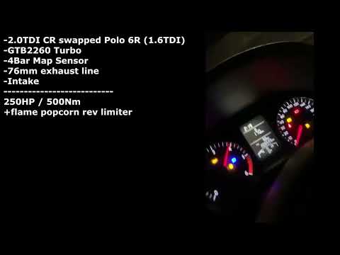 2.0TDI Polo 6R Stage 2 - 250HP / 500Nm - GTB2260 - 4Bar map - 3.0" exhaust - popcorn flame limiter