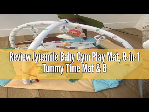 Review Jyusmile Baby Gym Play Mat, 8-in-1 Tummy Time Mat & Ball Pit with 6 Toys, Washable Baby Activ