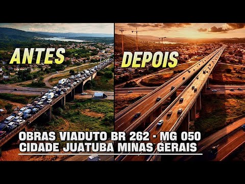 BR 262 OBRAS DUPLICAÇÃO VIADUTO MG 050 CIDADE DE JUATUBA MINAS GERAIS BRASIL.