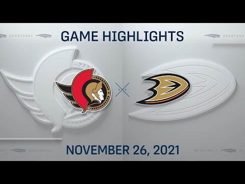 NHL Highlights | Senators vs. Ducks - Nov. 26, 2021
