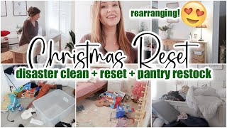 ✨Christmas Sunday Reset Clean With me + pantry restock • cleaning motivation