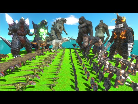 Dark War - Team GODZILLA 2014 + SUPER GODZILLA + SPACE GODZILLA VS Team KING KONG + BEAST TITAN