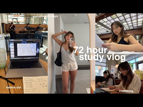 72 hour study vlog | intense cramming, exams season, gym, cafe studying