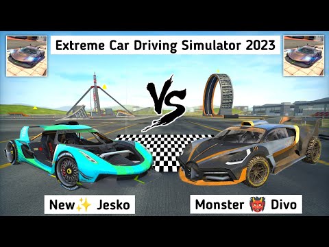 Extreme Car Driving Simulator 2023 - New Koenigsegg Jesko vs Monster Bugatti Divo. Which is best?