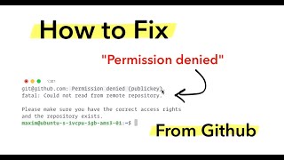 How to Fix GitHub Error Permission Denied (publickey) |Fatal: Could Not Read From Remote Repository