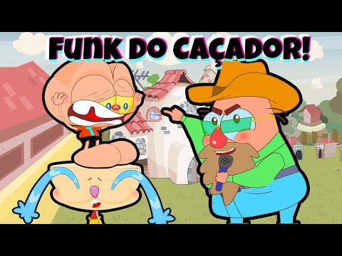 Capa de Mongo e Drongo apresenta: O Funk do Caçador. Música do Caçador famosão Piseiro/Brega Desenho animado