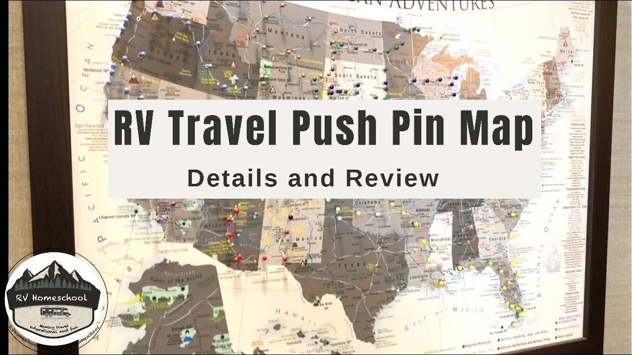 RV Travel Map with Push Pins - Our favorite map - Review