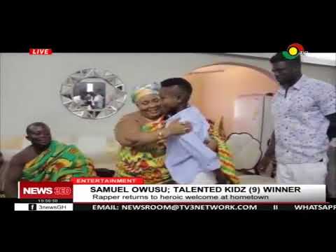 WINNER SAMUEL OWUSU ROUSING WELCOME AT HOMETOWN