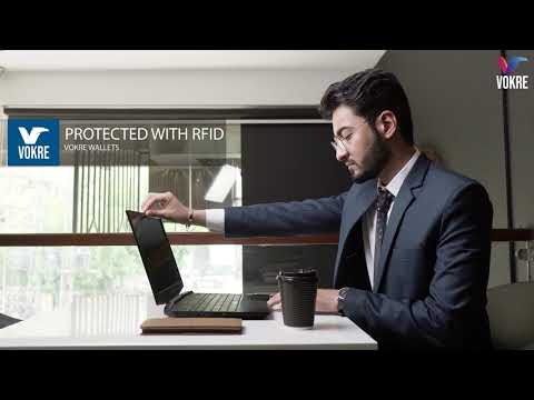 VOKRE || Portafoglio lungo da uomo in pelle pieno fiore con blocco RFID.