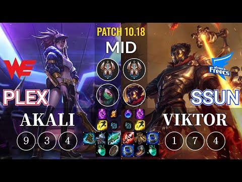 WE Plex Akali vs AF SSUN Viktor Mid - KR Patch 10.18