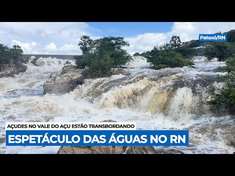 Açude do Pataxó continua transbordando na cidade de Ipanguaçu/RN