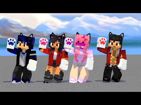 SHUFFLE DANCE ULTIMA APHMAU CREW AARON, EIN, KAWAII CHAN - MINECRAFT ANIMATION #shorts