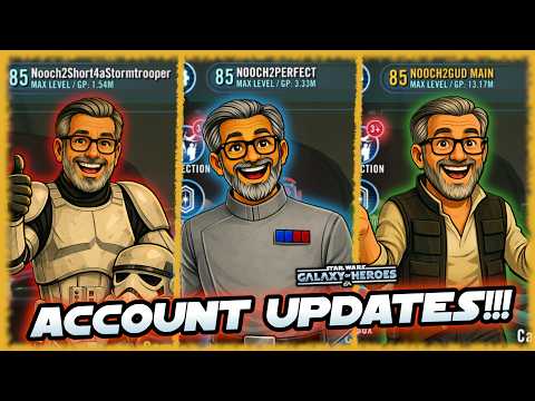Triple Account Update!!!  Here's What All 3 of My Accounts Are Up To in Star Wars Galaxy of Heroes!!