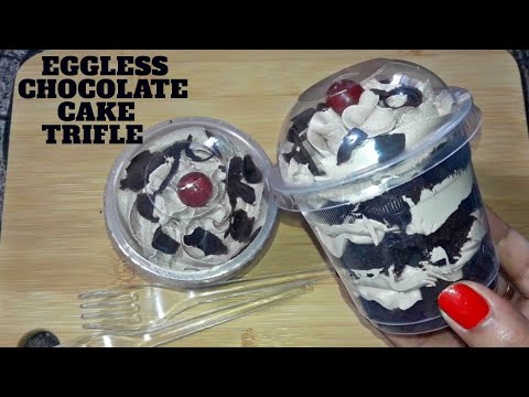 #CakeTrifleRecipe Eggless Chocolate Cake Crumb and Mousse Trifle Recipe in Hindi,Kids Special Recipe