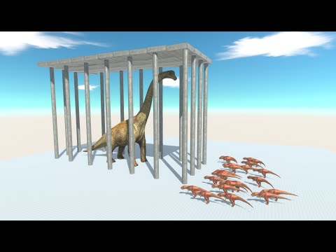 CAGED GIANT BRANCHINOSAURUS vs ARMIES - Animal Revolt Battle Simulator