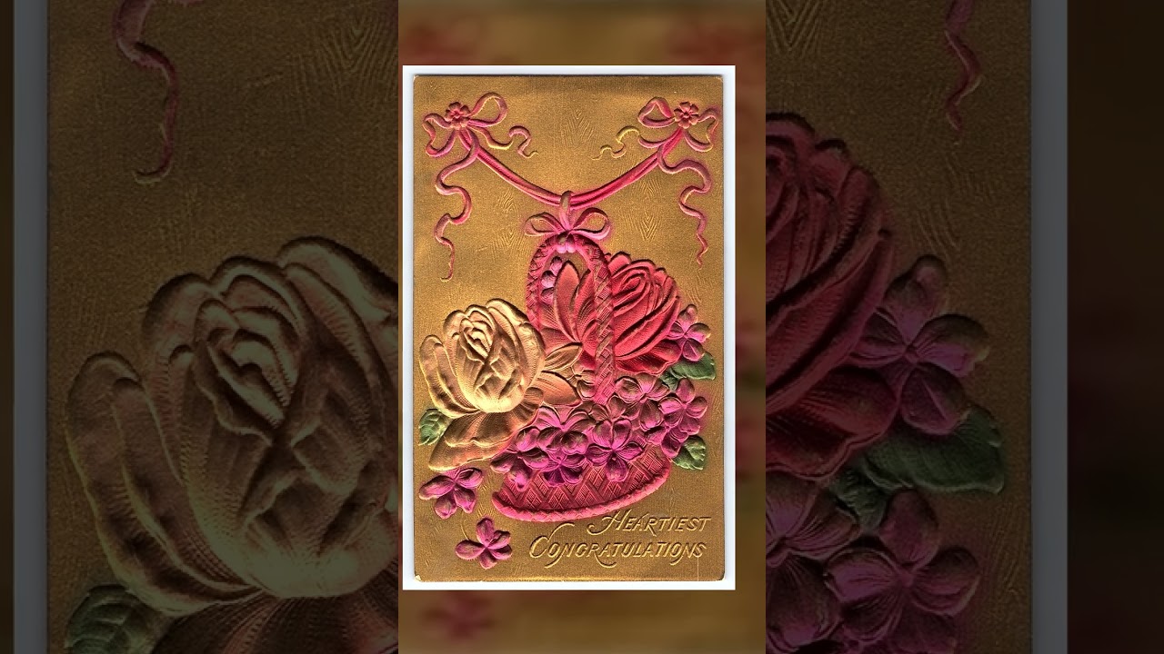 Heartiest Congratulations Embossed Postcard, Early 1900s Video
