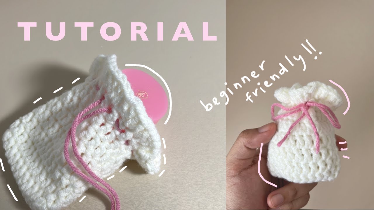 how to crochet drawstring pouch bag | absolute beginner crochet tutorial | easy project
