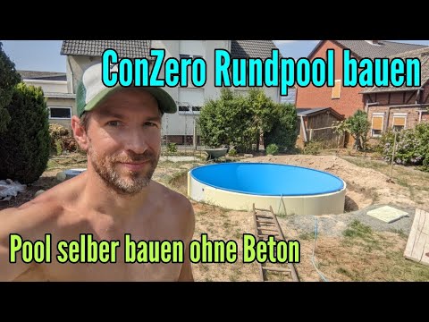 Building a pool without concrete: conZero steel wall pool, round pool assembly