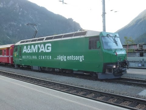 Swiss Trains - Rhätische Bahn, the Albula Railway towards St Moritz