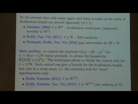 Local eigenvalue statistics of random band matrices - Tatyana Shcherbina
