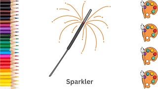 Sparkler - Sketch Art and Paint | Step by step tutorial | Pencil to Palette