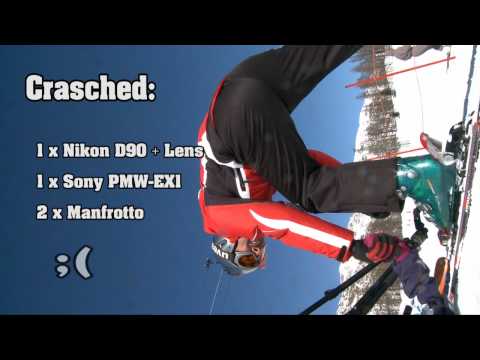 Video camera crashed by boy skiing - incidente sugli sci