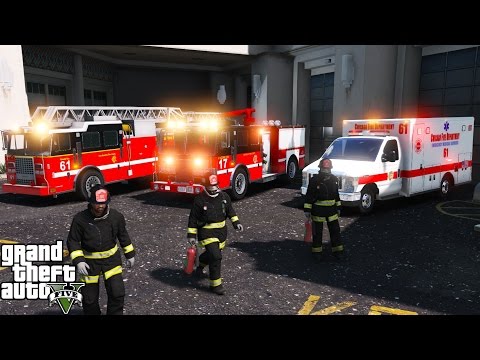 GTA 5 Rescue Mod Day 36 | Play As A Firefighter Mod | Chicago Fire Responding To EMS & Fire Calls