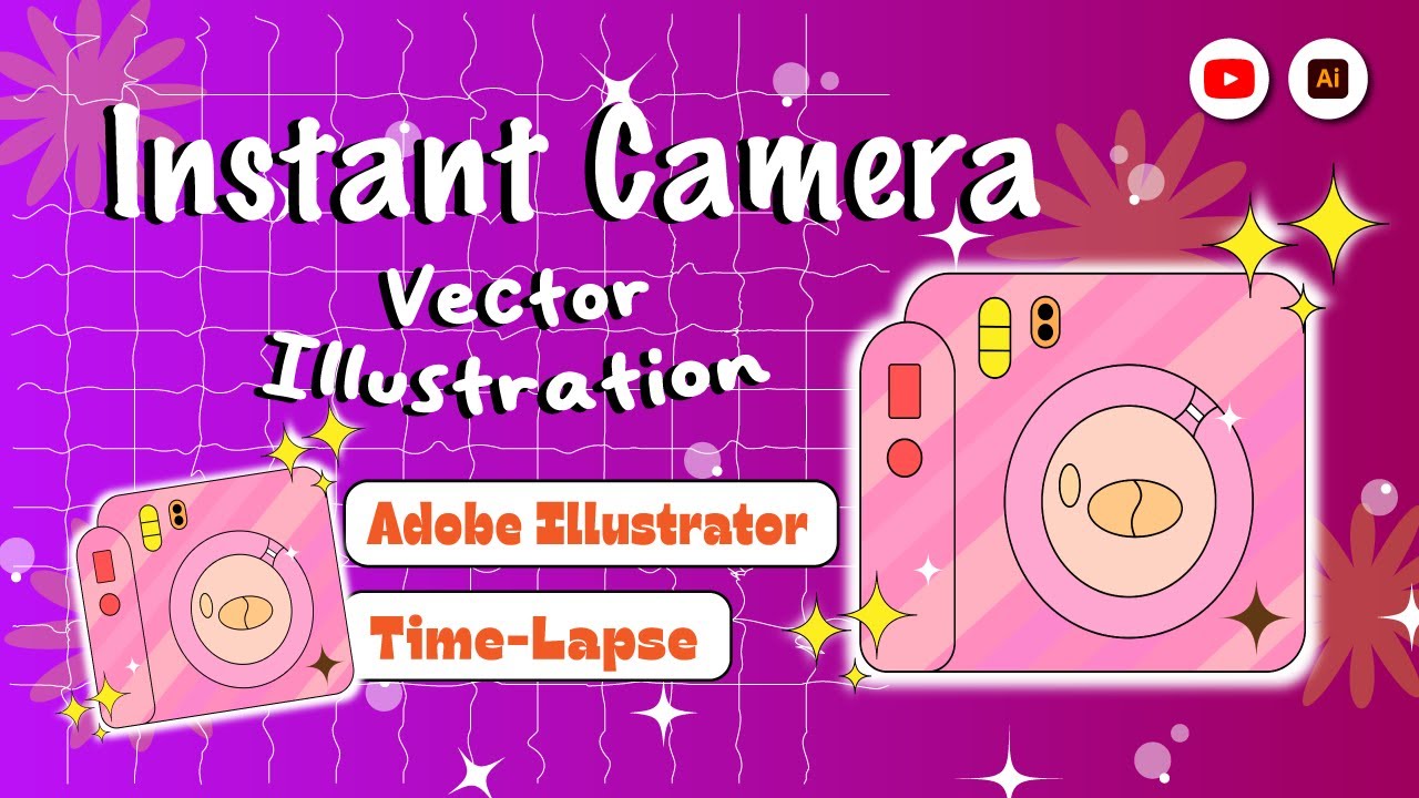 Vintage Instant Camera Vector Art - Illustrator Tutorial