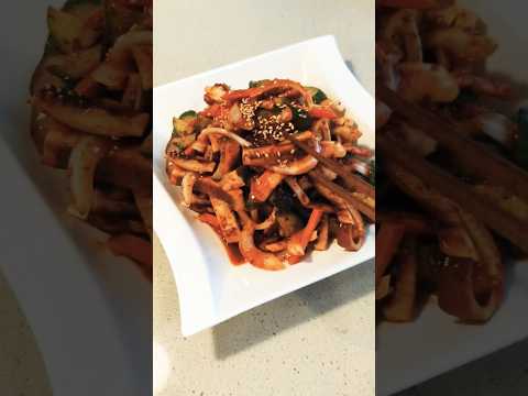 Spicy Korean Squid Salad 🥢✨ | Sweet, Tangy, and Easy!