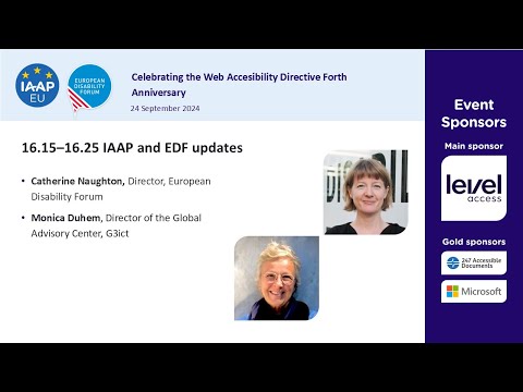 Session 7: IAAP and EDF updates & Wrap up (IAAP EU WAD Event 2024)