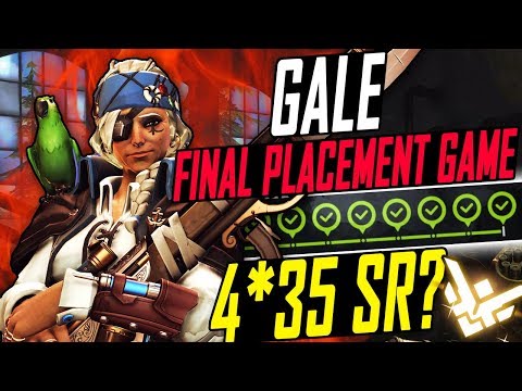 GALE FINAL PLACEMENT GAME! HUGE SR! 4*35! [ OVERWATCH SEASON 7 TOP 500 ]