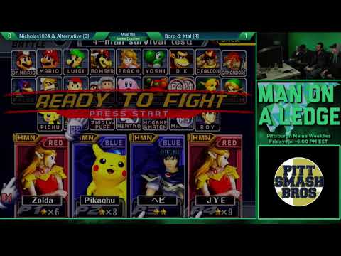 MOAL 186 | Nicholas1024 & Alternative (Blue) vs Borp & Xtal (Red) | Melee Doubles