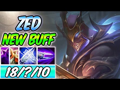 *NEW AMAZING ZED BUFF* ZED MID FULL LETHALITY GAMEPLAY | Best Build & Runes | League of Legends