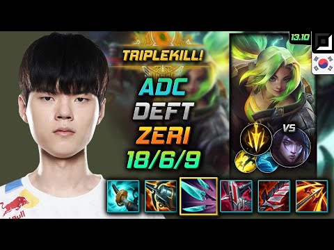 Deft Zeri Adc Build Navori Quickblades Lethal Tempo - LOL KR GrandMaster Patch 13.10