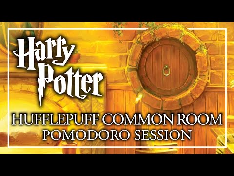 STUDY in the HUFFLEPUFF COMMON ROOM - Pomodoro Session - Harry Potter ASMR