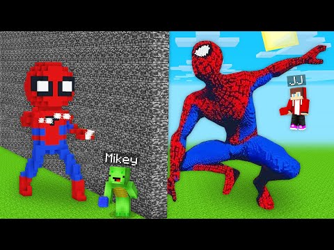 JJ and Mikey CHEATED with SPIDER MAN Build Battle in Minecraft (Maizen Mizen Mazien) Parody