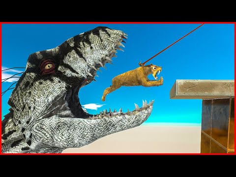 SWING SUCCESSFULLY or INDORAPTOR BELOW will CATCH YOU - Animal Revolt Battle Simulator