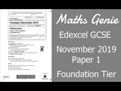 Edexcel GCSE Maths November 2019 1F Exam Paper Walkthrough