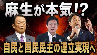 【最新 国民民主】自民党と国民民主の連立構想が再浮上！麻生太郎がキーパーソンか！？