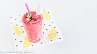 4-Ingredient Keto Raspberry Lemon Slush - super-easy, sugar-free, healthy, all-natural