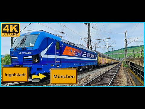 【4K】 Führerstandsmitfahrt Cab Ride Ingolstadt Hbf  nach München Milbertshofen über Petershausen