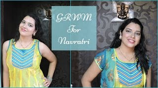 Image for video on GRWM for Navratri | Festive Makeup Look | Pop of TEAL | Collab with Fashion Ivy | beautywithsneha by beautywithsneha
