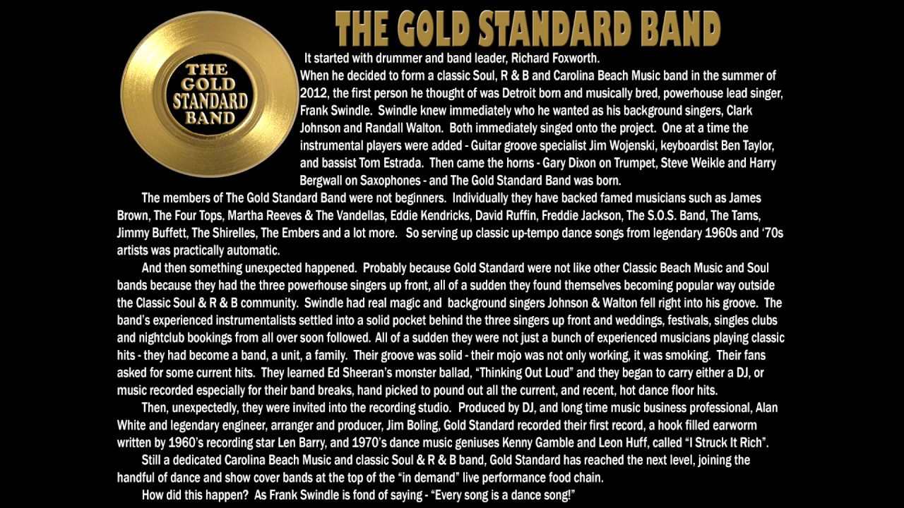 Promotional video thumbnail 3 for The Gold Standard Band