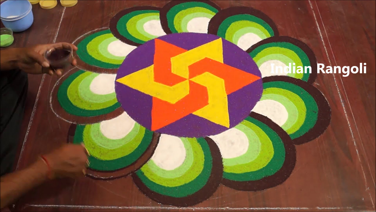 rangoli competition 3d flower design 