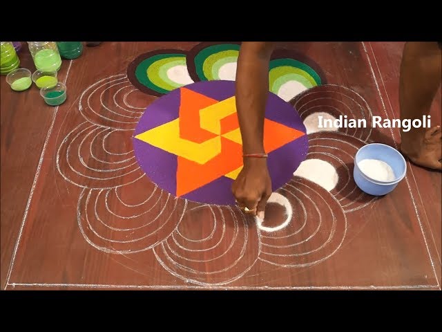 Rangoli competition 3d flower design