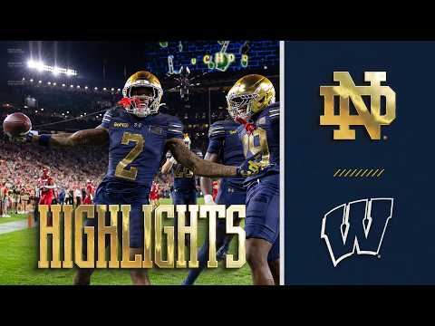Notre Dame vs Wisconsin 2026 Lambeau Field official football highlights