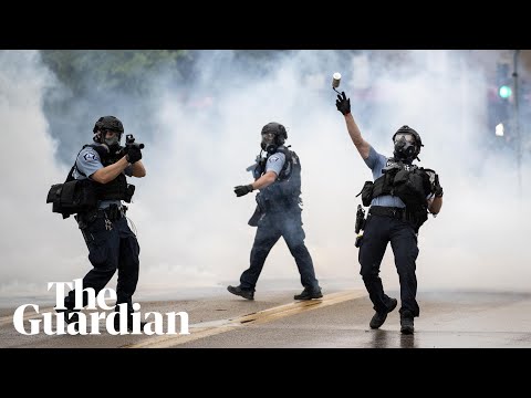 Minneapolis police fire teargas at protesters after death of George Floyd